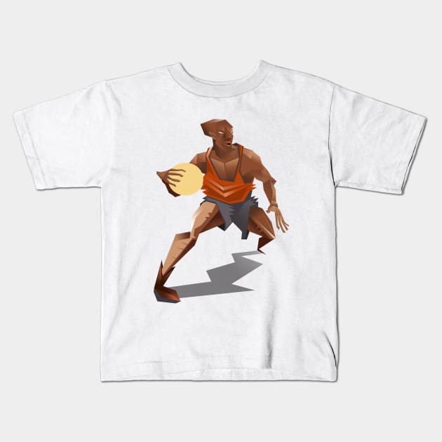 Basketball Player Kids T-Shirt by Emre Karacan